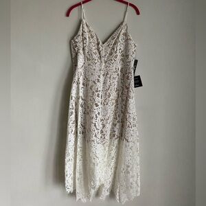 NWT Lulus One Wish White Lace Midi Dress Size XL